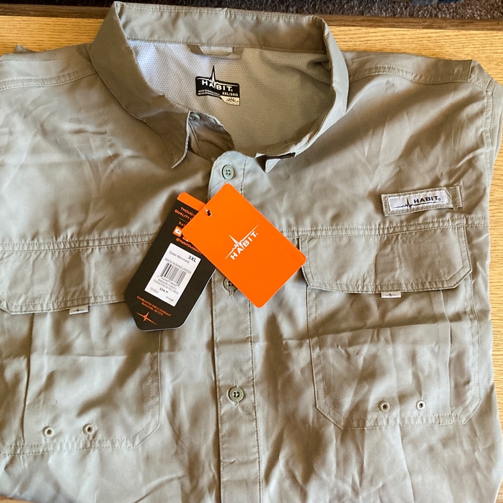 Habit Men's Casual Button Down Shirt - Olive